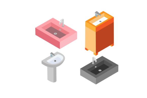 Bathroom Sink Illustrations Vectors Set: Graphics Review