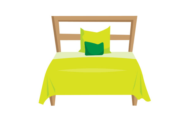 Bedroom Bed Green Illustrations: Graphics for Crafters