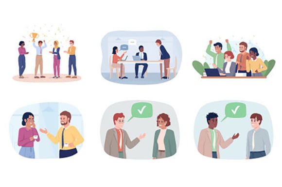 Business Illustrations Set: Graphics for Local Branding