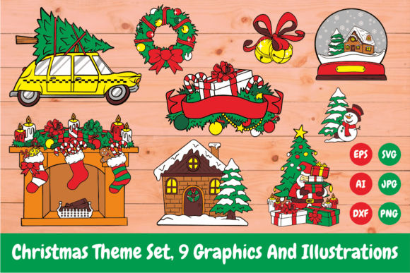 Christmas Theme Set: 9 Graphics & Illustrations Review