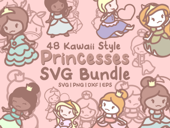 Cute Princesses SVG Graphics & Illustrations Review