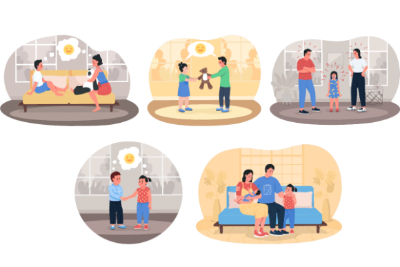 Family Conflict Illustrations: Graphics for Real Projects