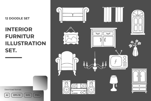 Interior Furniture Doodle Illustrations Review