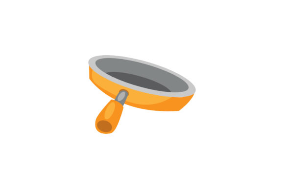 Kitchen Frying Pan Orange Illustrations & Graphics Review