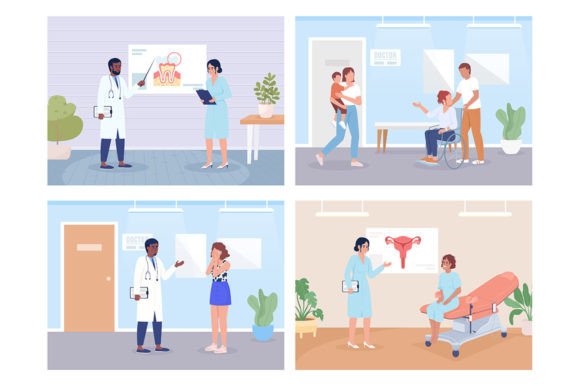 Medical Service Illustrations Set: Graphics Review