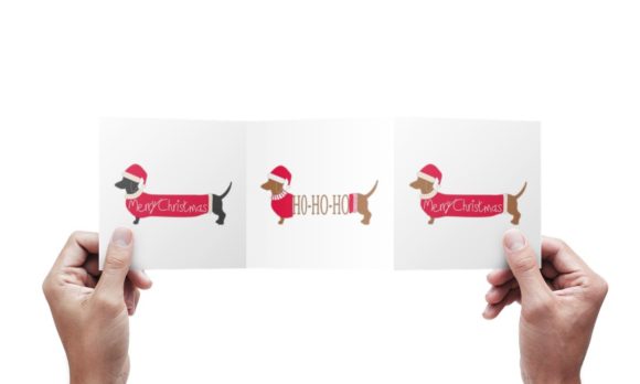 Merry Christmas Dachshund Graphics & Illustrations