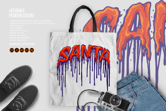 Santa Typefae Melting Illustrations: Editorial Graphics Review