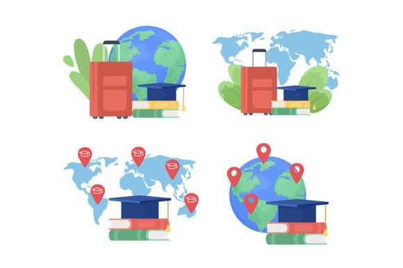 Study Abroad Graphics: Illustrations for Digital Products